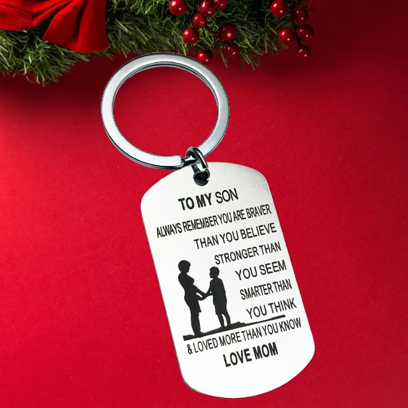 Хит продаж, вдохновляющий брелок для ключей, брелок для ключей с моим сыном, всегда помните, что вы мужественнее, чем вы верите