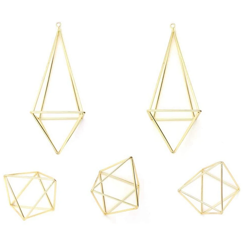 

_ 5 упаковок, металлическая декоративная Современная Геометрическая вешалка, подвесная настольная стойка для дисплея