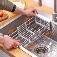 adjustable kitchen stainless steel sink rack telescopic sink dish rack sink holder organizer fruit vegetable washing drainer