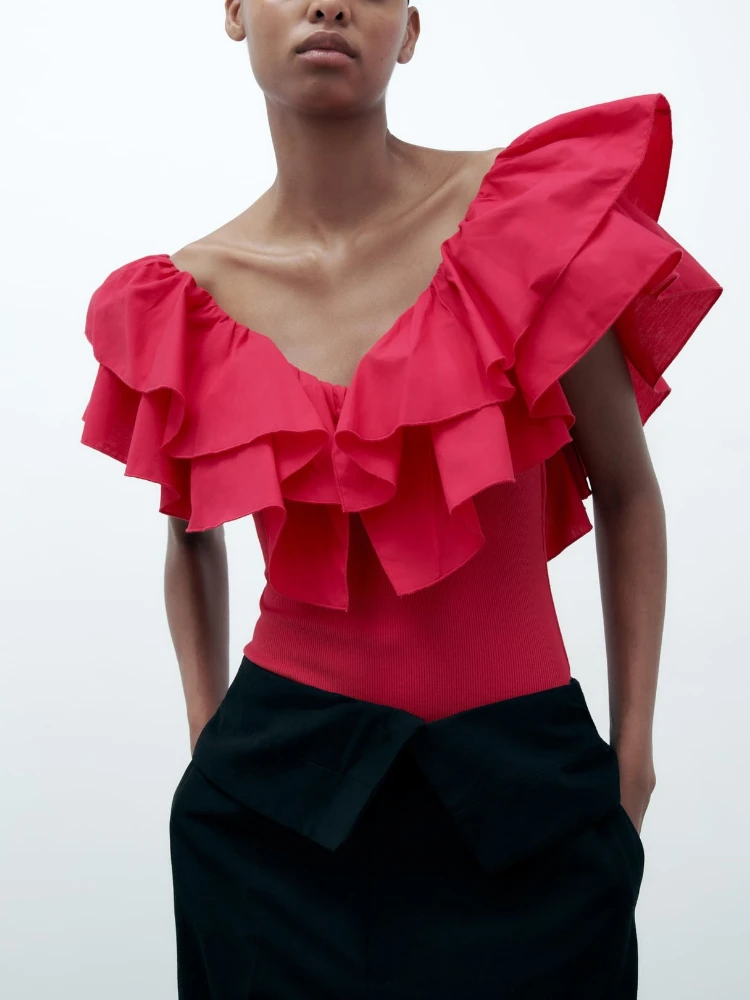 

Женское боди без рукавов ZA, с V-образным вырезом и открытой спиной