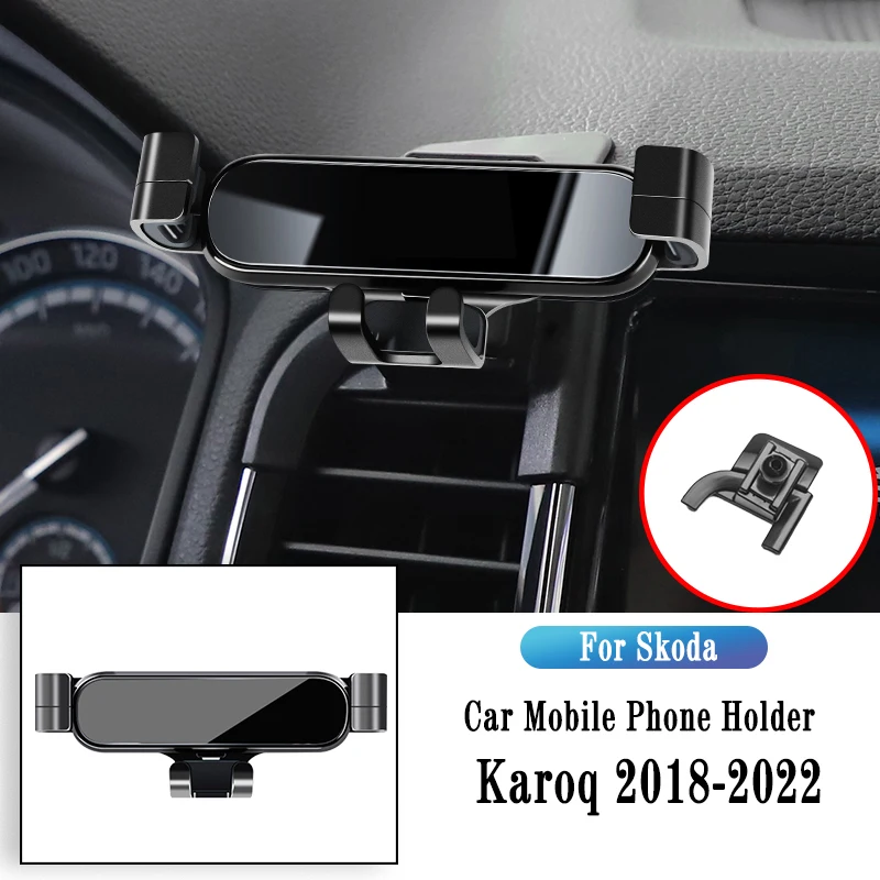 

Car Phone Holder For Skoda Karoq 2018-2022 Gravity Navigation Bracket GPS Stand Air Outlet Clip Rotatable Support Accessories