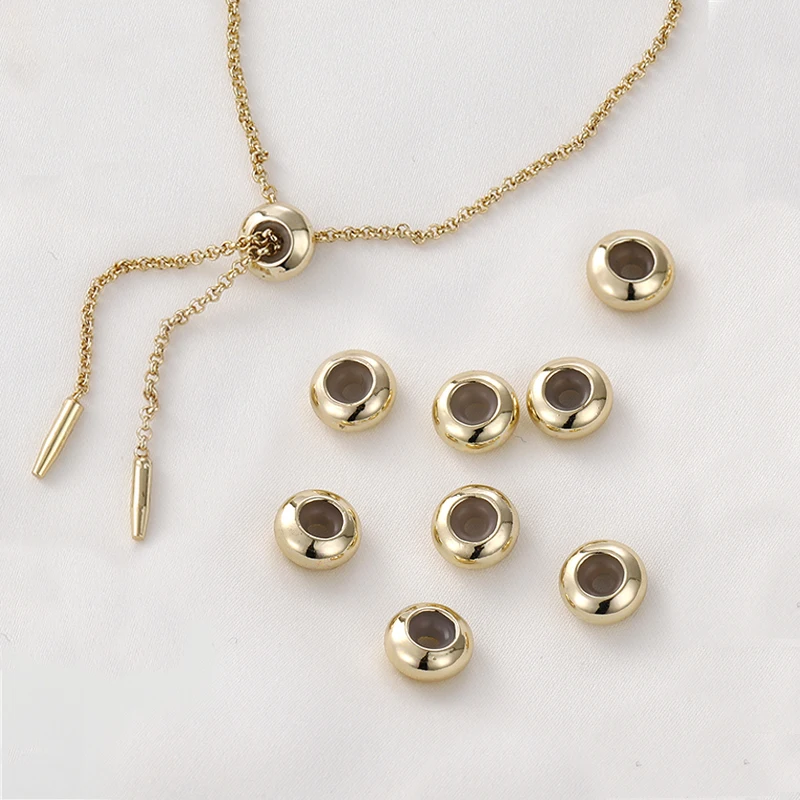 

20 шт латунные круглые скользящие 8 мм резиновые пробки разделительные бусины для европейского стандарта ручные аксессуары DIY для изготовления ювелирных изделий