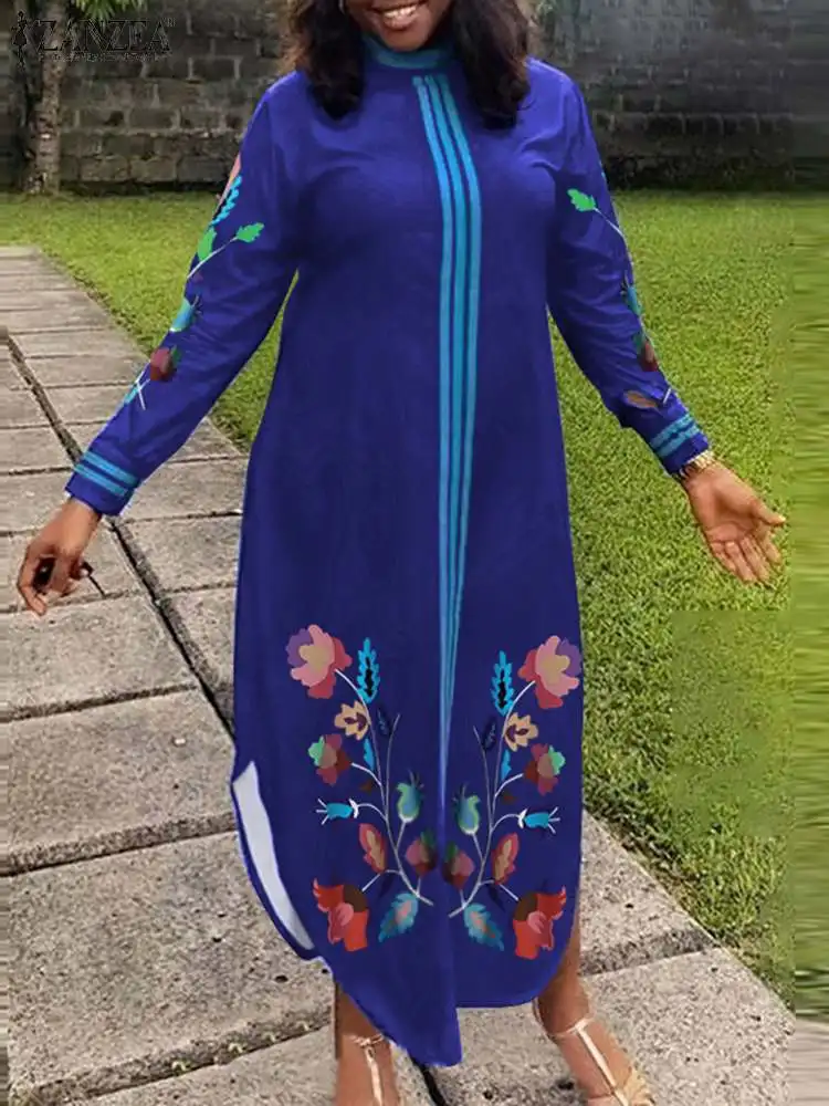 

Женское платье-водолазка с длинным рукавом и принтом