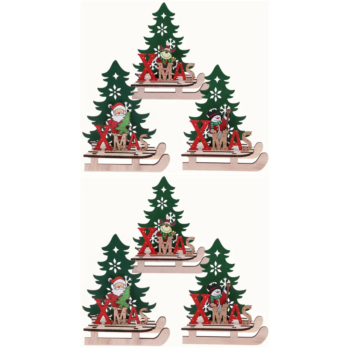 

Table Wood Christmas Signs Ornament Sign Sleigh Decorations Desktop Snowman Crafts Letter Puzzle Indoor Holiday Decoration