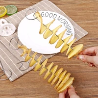 1set potato spiral cutter string diy rotate potato chips tower slicer manual twisted potato cutter useful kitchen gadgets tools