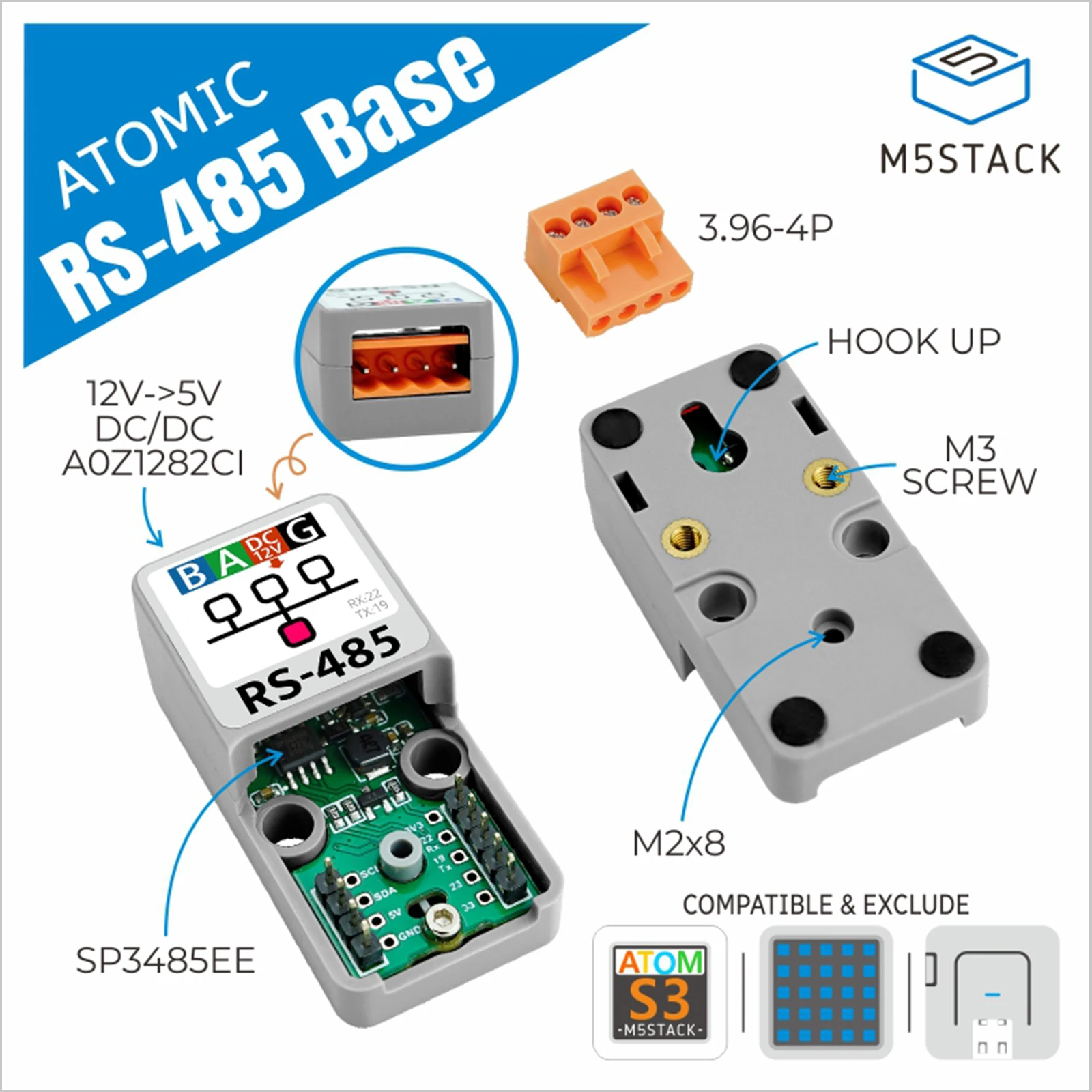 

M5Stack ATOMIC RS485 Базовый преобразователь TTL-RS485