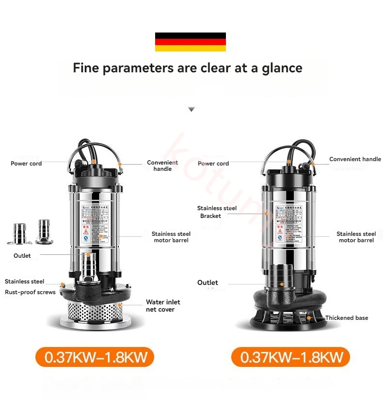 Погружной насос из нержавеющей стали сельскохозяйственный для сточных вод