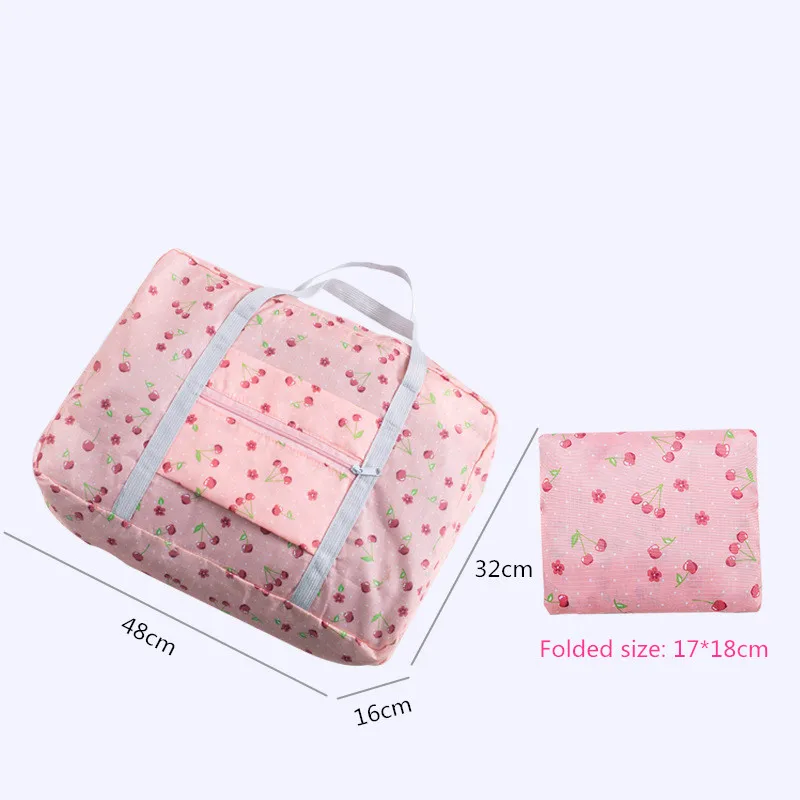 Printed Travel Bag For Women Large Capacity Luggage Bag For Travel Clothing Weekend Organizer Unisex Foldable Duffel Storage Bag