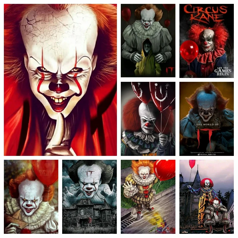 Cartoon AB 5D Diamond Painting New Kits Movie Horror Film It Pennywise Clown Drill Embroidery Mosaic Art Cross Stitch Home Decor