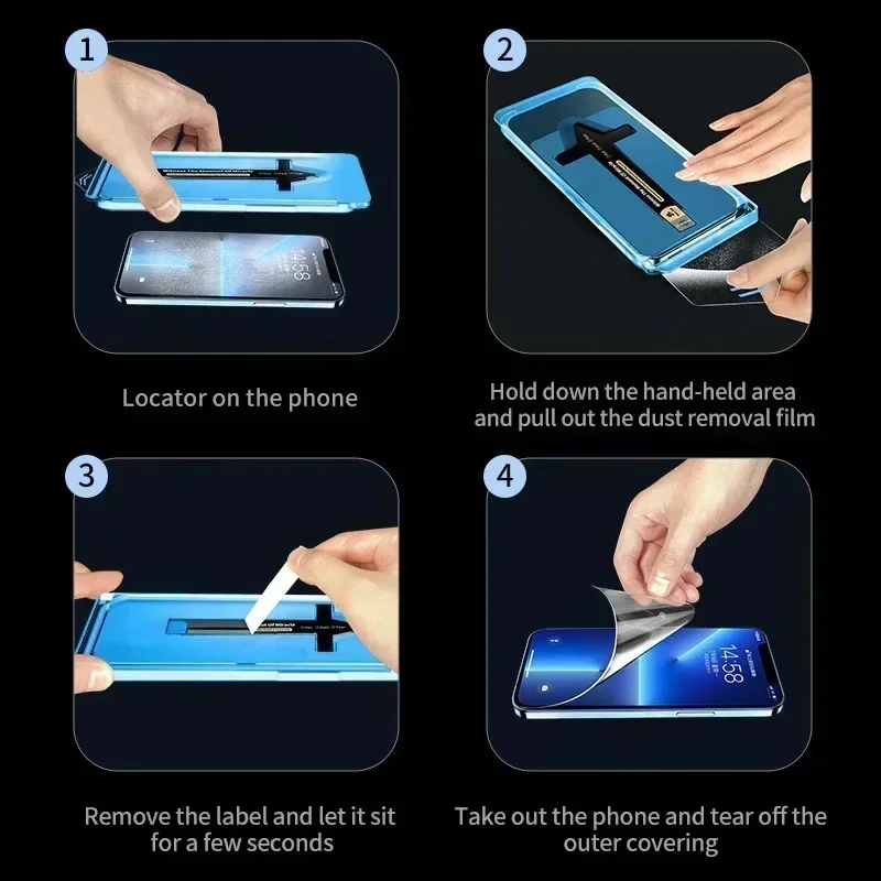 Фото 5 шт. для OPPO A60 A80 A79 A98 A77s A78 4G 5G Anti-Shatter HD Definition Защитная пленка для экрана из закаленного стекла Комплект для автоматического удаления пыли №4