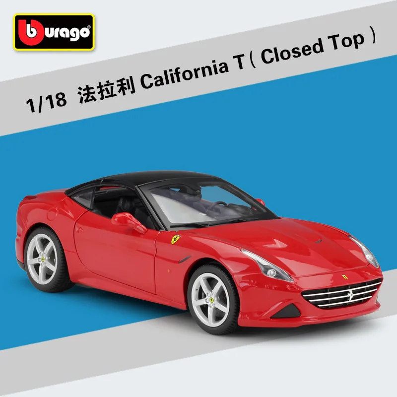 

Модель автомобиля Burago в масштабе 1:18 Ferrari CALIFORNIA T, детская игрушка из литья под давлением, подарок для парня, коллекция из искусственного спла...