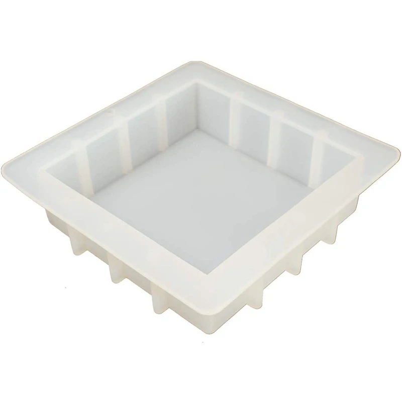

Square Square 6 Inch Soap Silicone Loaf Mold White Slab Mould Resin Cement DIY Handmade Bar Soap Swirl Making Tool