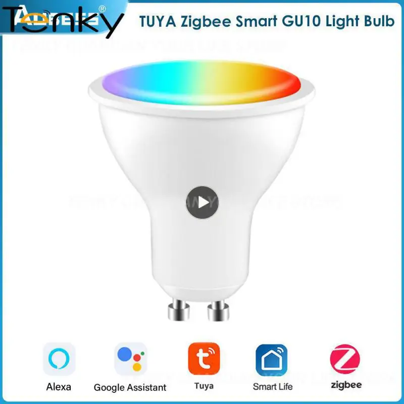 

Tuya Smart Gu10 Light Bulb Zigbee Dimmable Lamp 100-240v Voice Control Led Light Bulb Smart Home