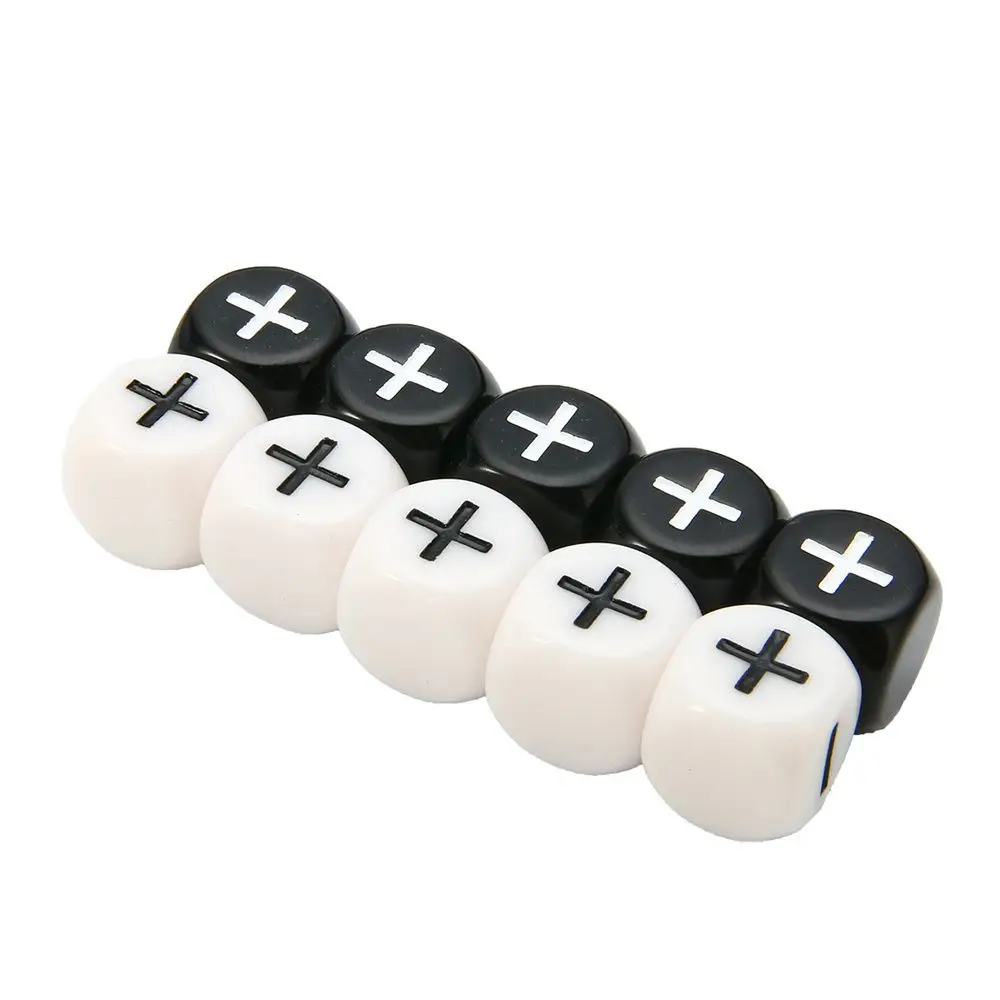 

10pcs/set Mathematical Operation Dice Two-color Dices Board Game Accessories 6-Sides 16mm Plus and Minus Dice