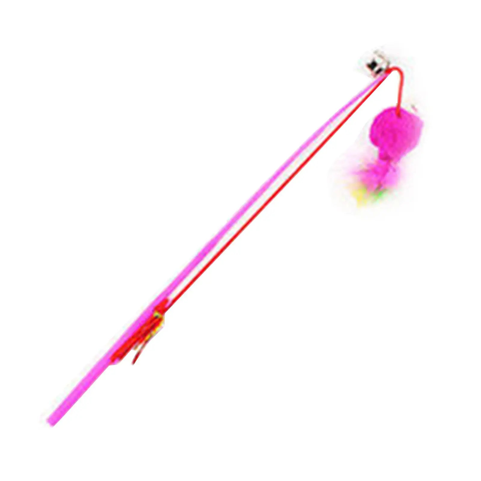 

Kitten Cat Teaser Wand Interactive Toy Elastic Rope 45cm Pole 12 Inch Long