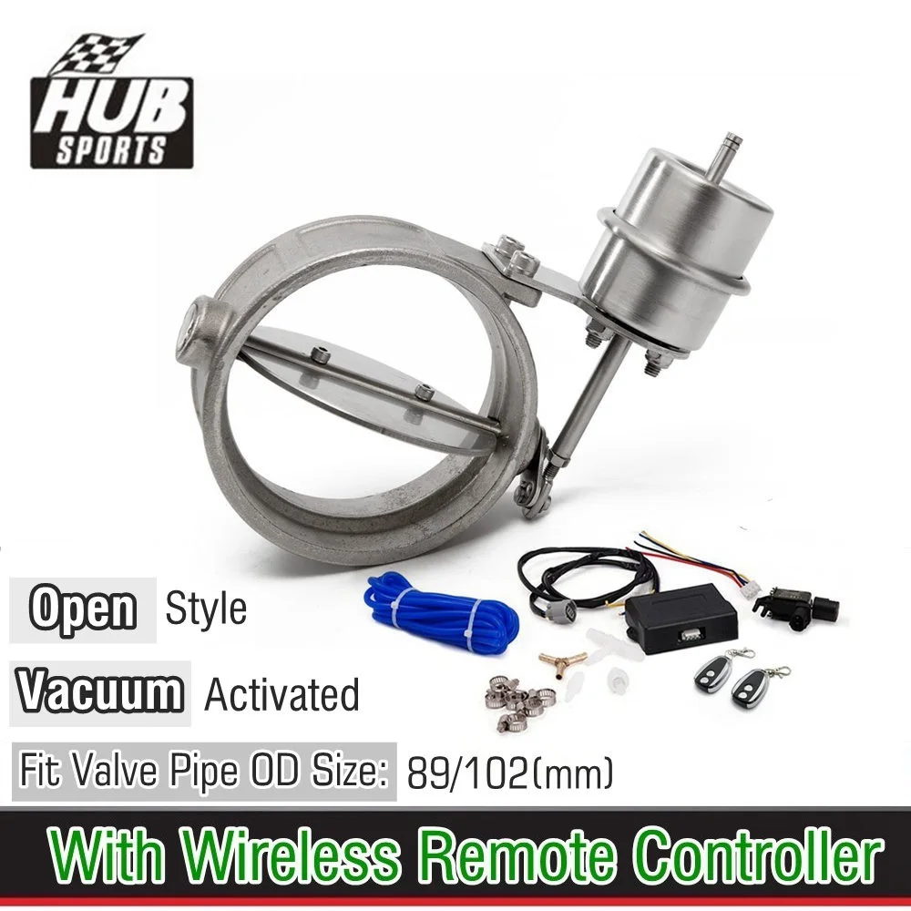 

Набор регулирующих клапанов выхлопных газов HUB sports с вакуумным приводом вырез 89 мм/4 дюйма 102 мм открытая труба с беспроводным пультом дистан...
