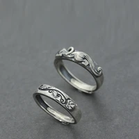 shark silver %e2%80%9ctiger sniffing rose%e2%80%9d original ring for couples women mens punk gothic retro personality jewelry accessories gift