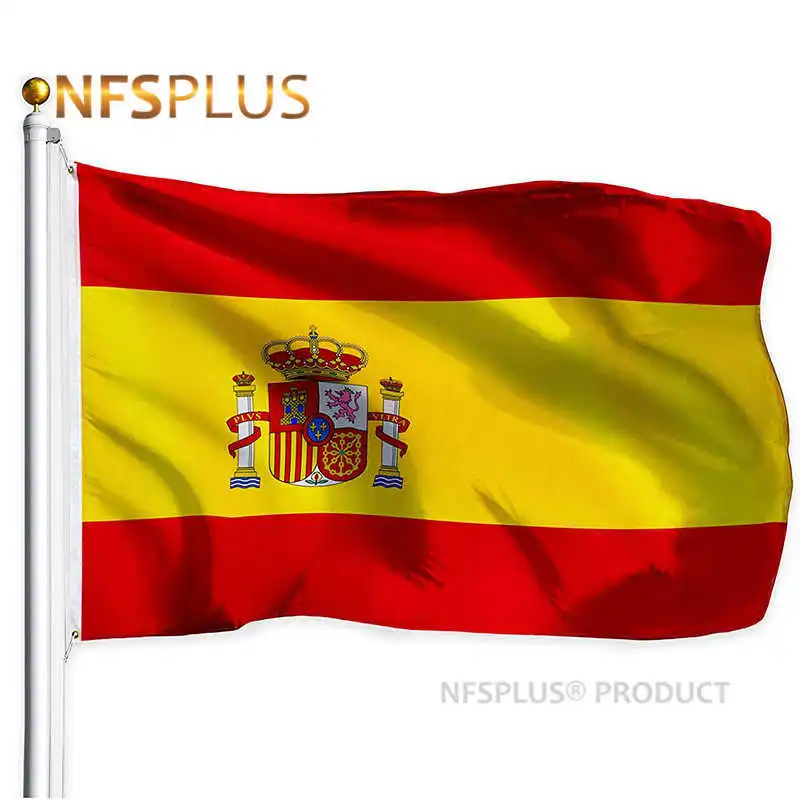 

Spain Flag 90x150cm Polyester Printed Spanish National Flags and Banners for Decoration Celebration Exhibition Parade Sports