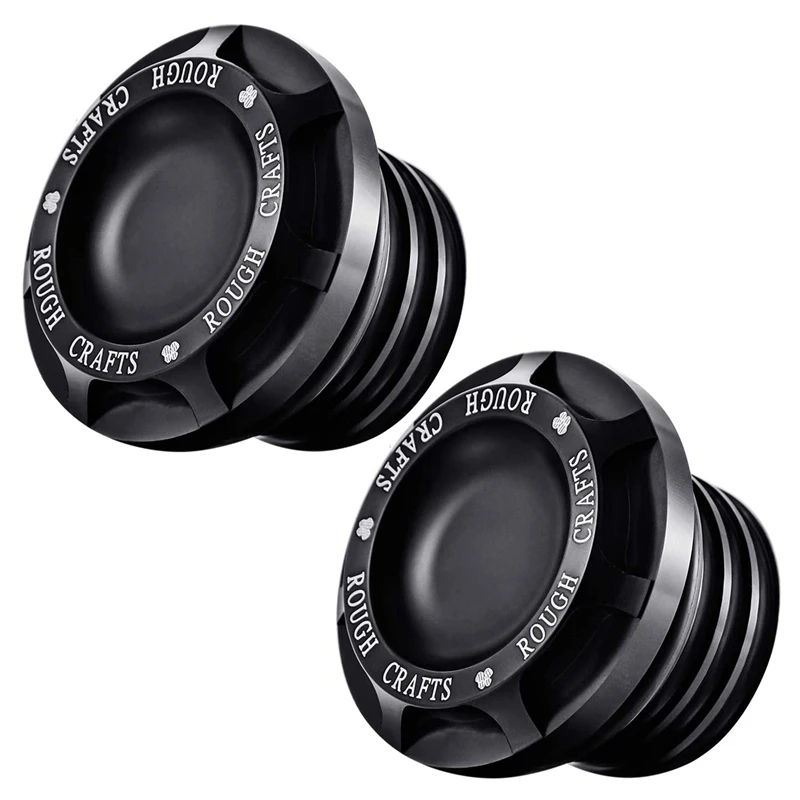 

2X Black Motorcycle Aluminum Fuel Gas Oil Cap Rough Crafts Decorative Cap Cover For Sportster XL1200 883 1996-2014