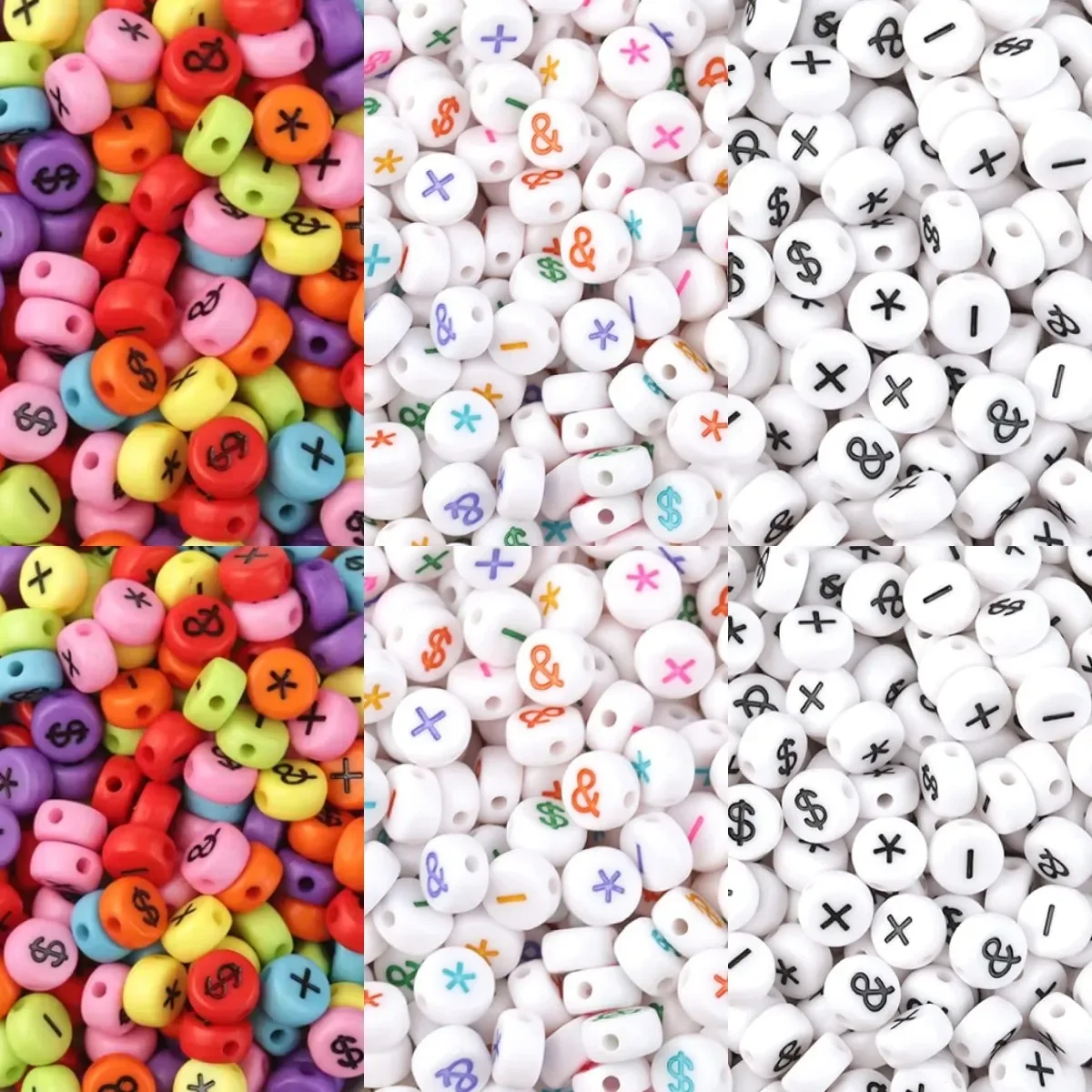 100/200/300/500 шт. акриловые бусины-символы
