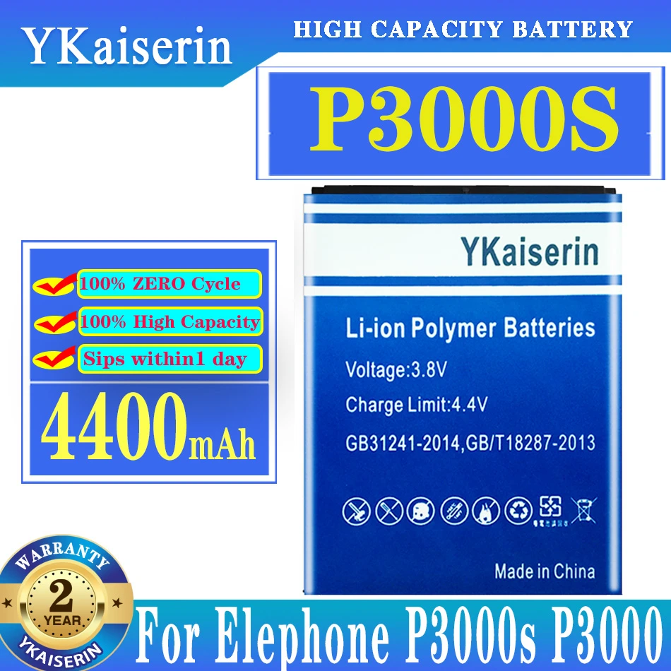 

Литий-ионный Сменный аккумулятор для смартфона Elephone P3000 + P3000S, 4400 мАч
