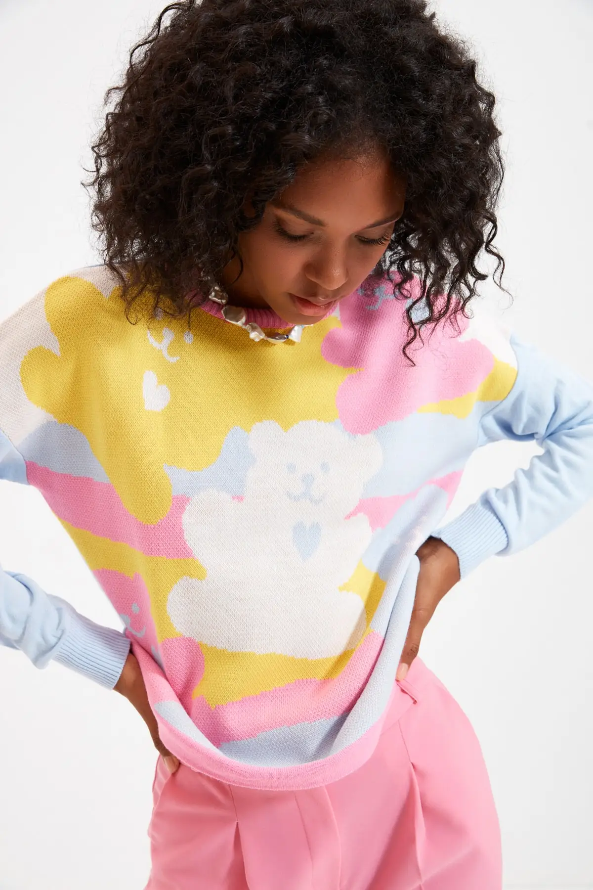 Жаккардовый трикотажный свитер TWOAW22KZ0970 |