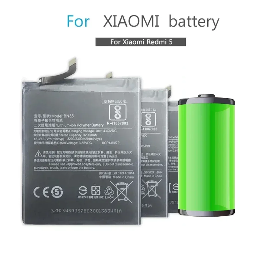 Аккумулятор BN35 на 3300 мА · ч для Xiaomi Redmi 5 Redmi5 мощная деталь сменные батареи