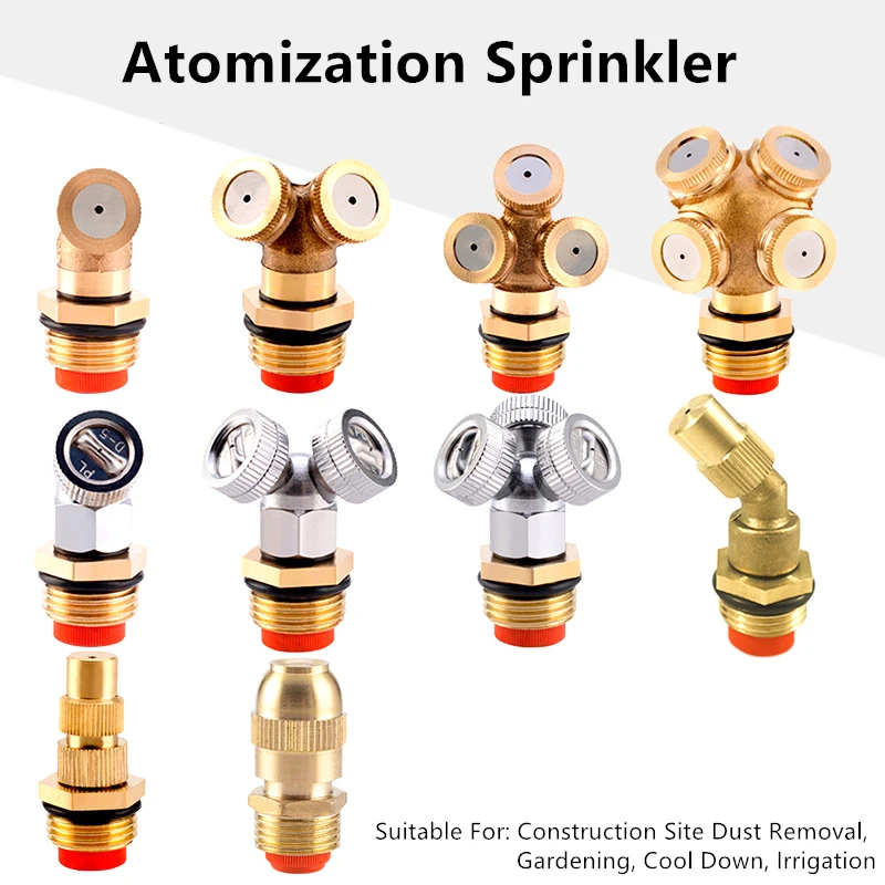 

Farm Copper Atomizing Sprayer Nozzle Single/Double/Three/Four Nozzle Head Garden Lawn Irrigation Pesticide Spraying Sprinkler