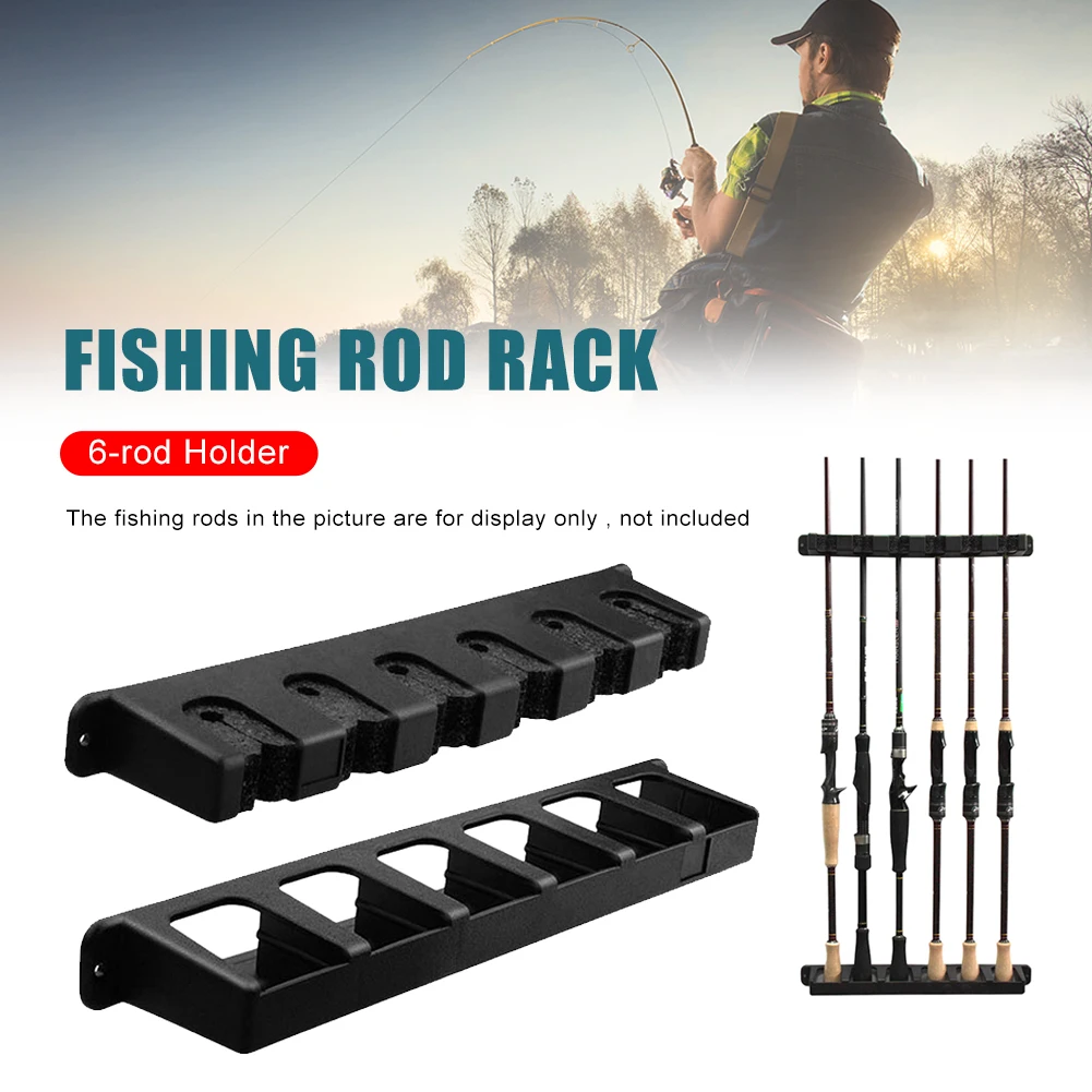 

New Vertical Fishing Rod Holder Fishing WV2 Vertical 6-Rod Rack Fishing Pole Holder Rod Holders Wall Mount Modular for Garage