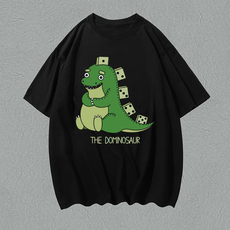 

Одежда с надписью динозавра, дышащие винтажные футболки для влюбленных, женская нижняя рубашка унисекс с круглым вырезом в готическом стиле