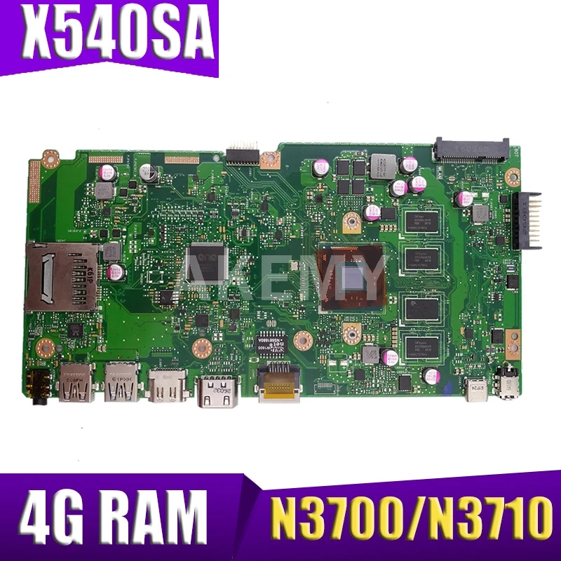 

Материнская плата X540SA, подходит для ASUS X540SA X540 X540S N3700/N3710 материнская плата с процессором для ноутбука 4 Гб, Тест памяти, материнская плата раб...