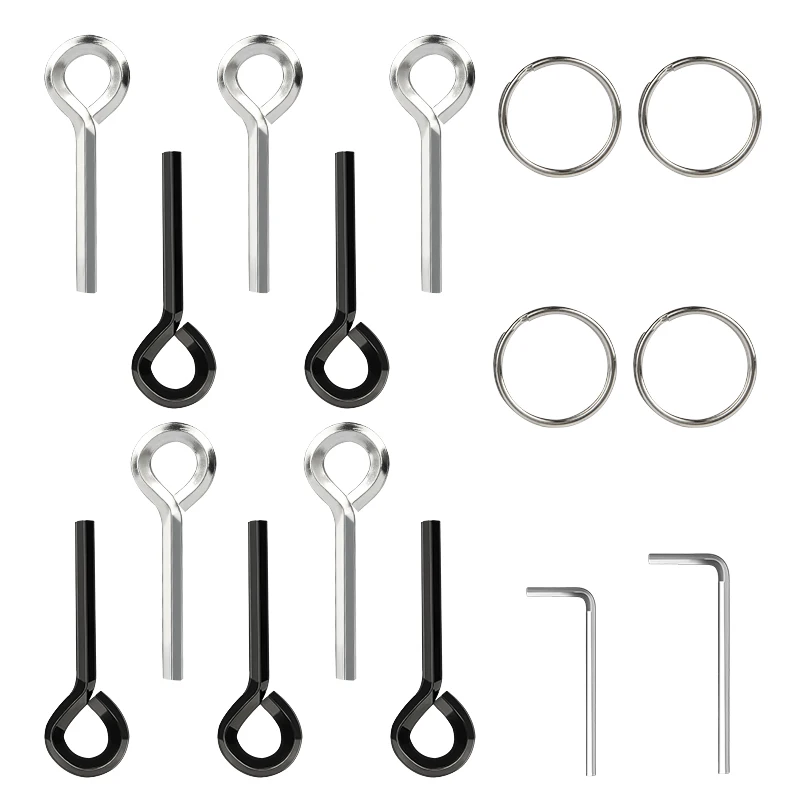 10pcs 7/32" Standard Hex Dogging Key with Full Loop Allen Wrench Door Key for Push Bar Panic Exit Devices with Key Rings