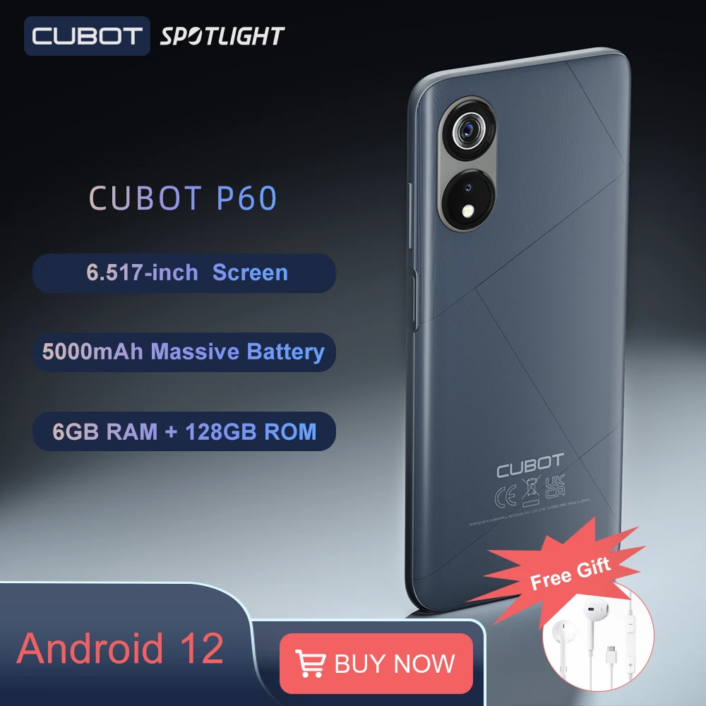 Cubot P60, Android 12 Smartphone, 6.517