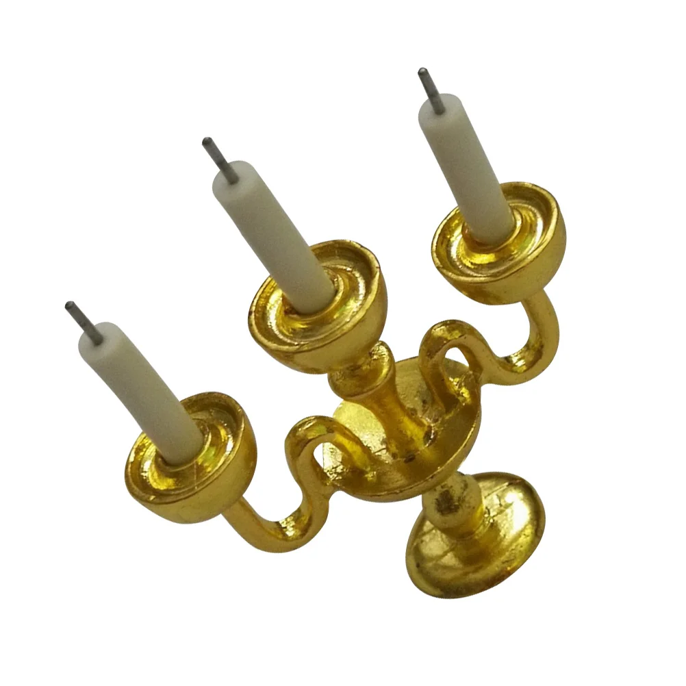 

Candlestickcandle Miniature Holder 12 Mini Holders Toys Kids Simulatedlight Vintage Lamp Model Accessories House Ornaments