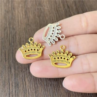 1821mm pitted hollow crown pendant diy beaded amulet bracelet necklace jewelry connector making accessories supplies