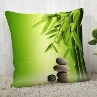 bamboo image pillow cover customize pillowcase modern home decorative pillow case for living room 45x45cm