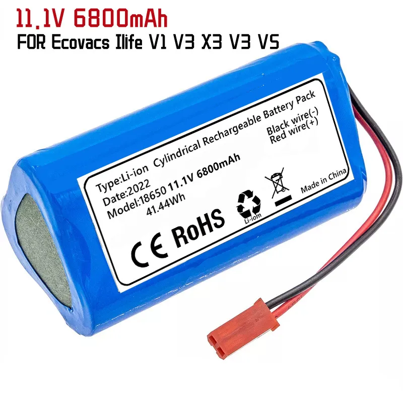 

11.1V 2800mAh/4800mAh/6800mAh Battery for Ecovacs Ilife V1 V3 X3 V3 V5 X5 V5S CW310 CEN250 Robot Vacuum Cleaner Battery