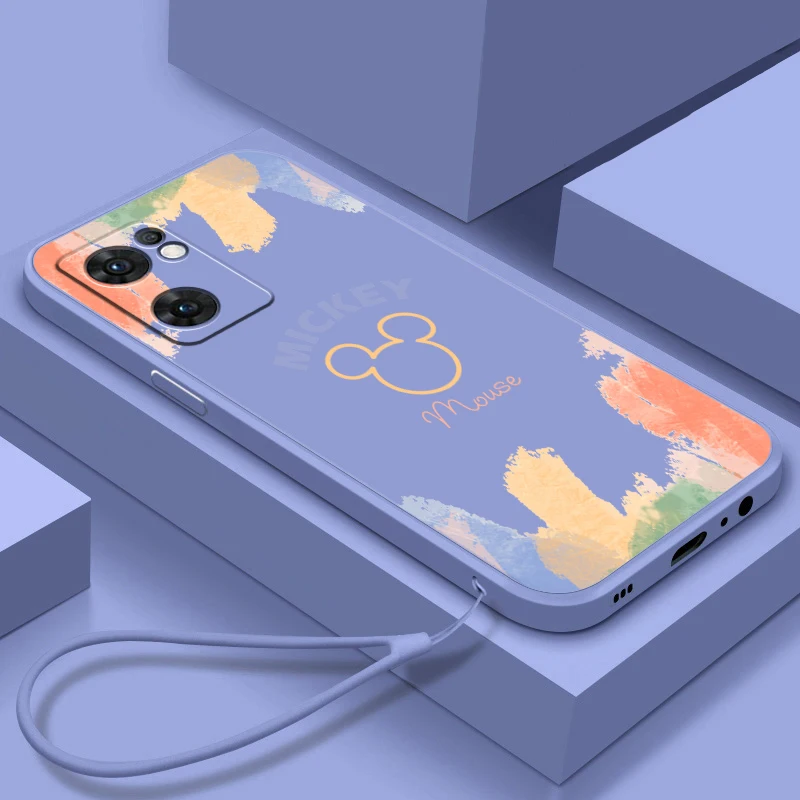 

Mickey Minnie Mouse Stitch Liquid Rope Cover Phone Case For OPPO A73 A31 2020 Reno7 SE 6 5 4 2 Z Lite Pro Plus 5G 4G Funda