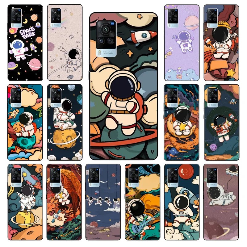 

Cute Astronaut Phone Case for VIVO V21e V20 SE V2023 V15 Pro V21 V19 V17 Neo 1819 1915 1907 1906 X60 Pro X50