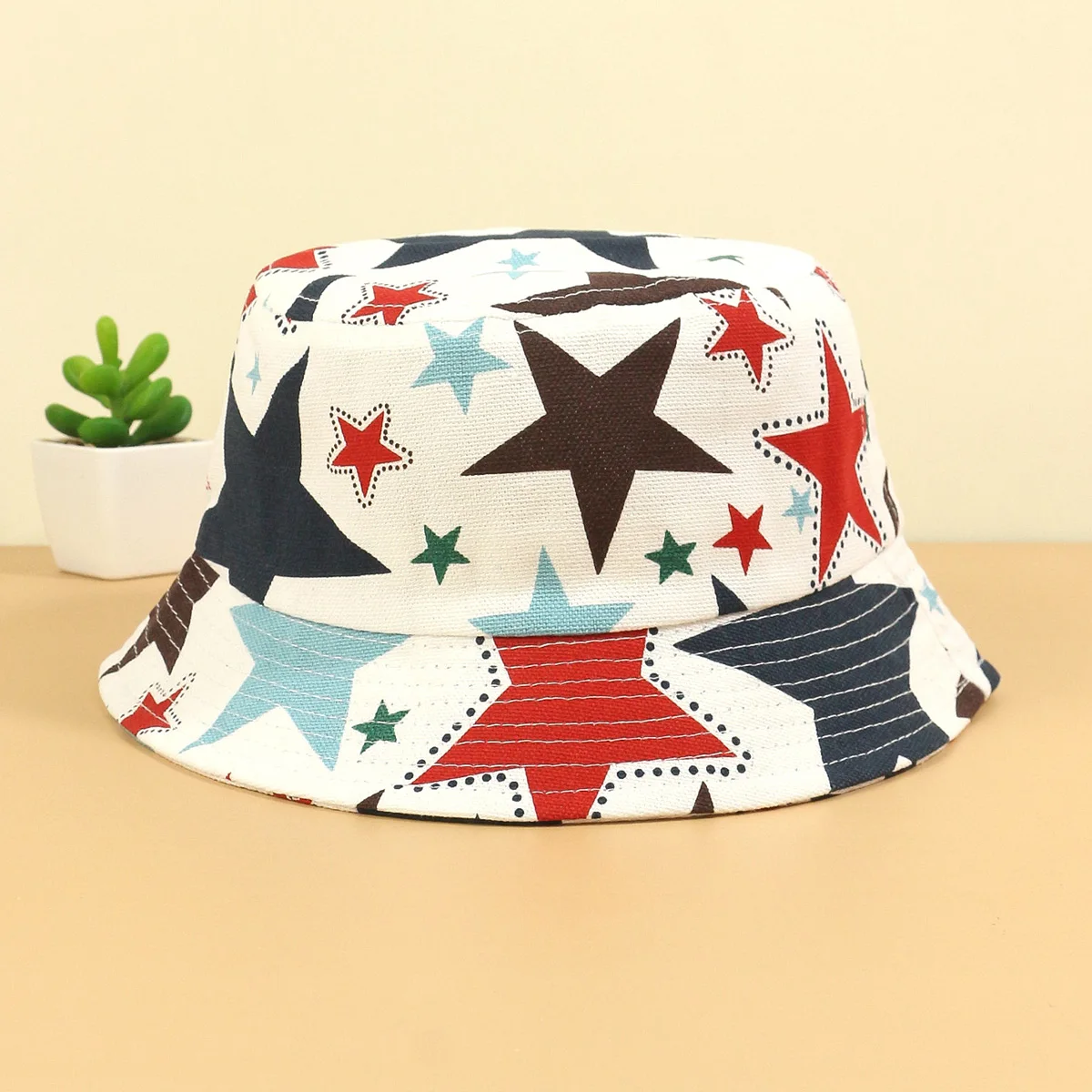 

Baby Boy Girl Fisherman Hat Leaves Pentagram Canvas Cap Casual All-Match Basin Caps Cute Printing Thin Bucket Hat Sun Protection