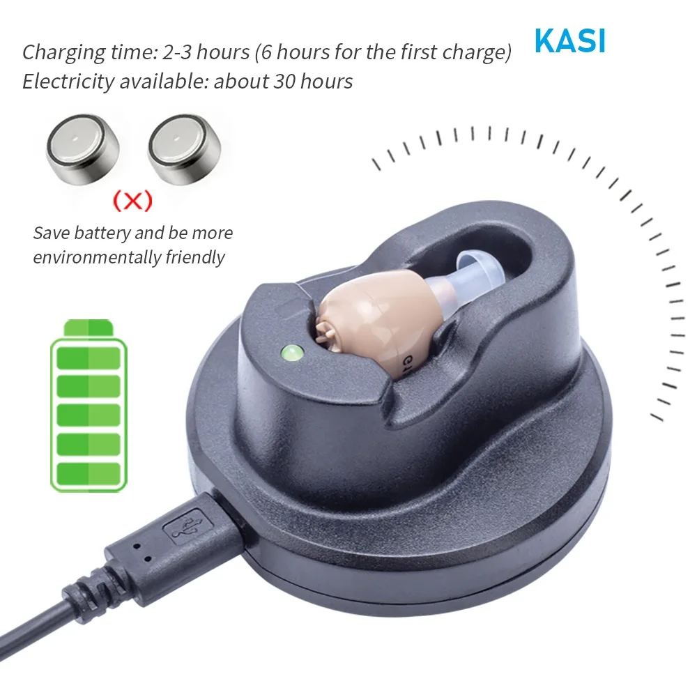 

2022 Best ITC Hearing Aid Rechargeable Hearing Amplifier Ear Hearing Aid for The Elderly Sound Amplifier for Hearing Loss Aids