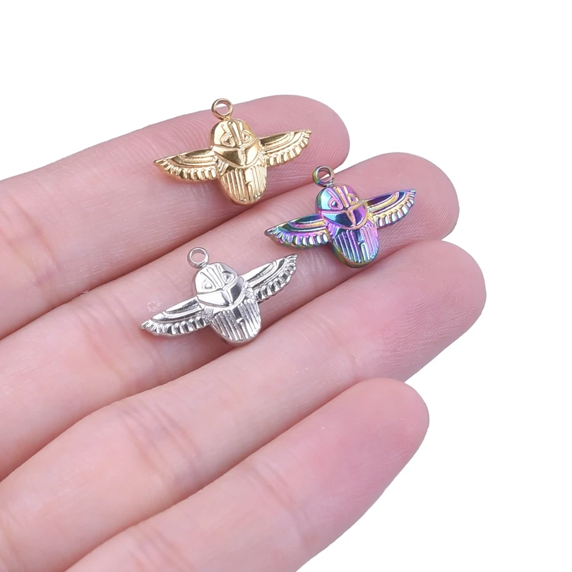 

5pcs/Lot Trendy Big Owl Rainbow Gold Color Pendants Stainless Steel Silver Tone Charms For Women's Necklace Cute Animal Jewelry