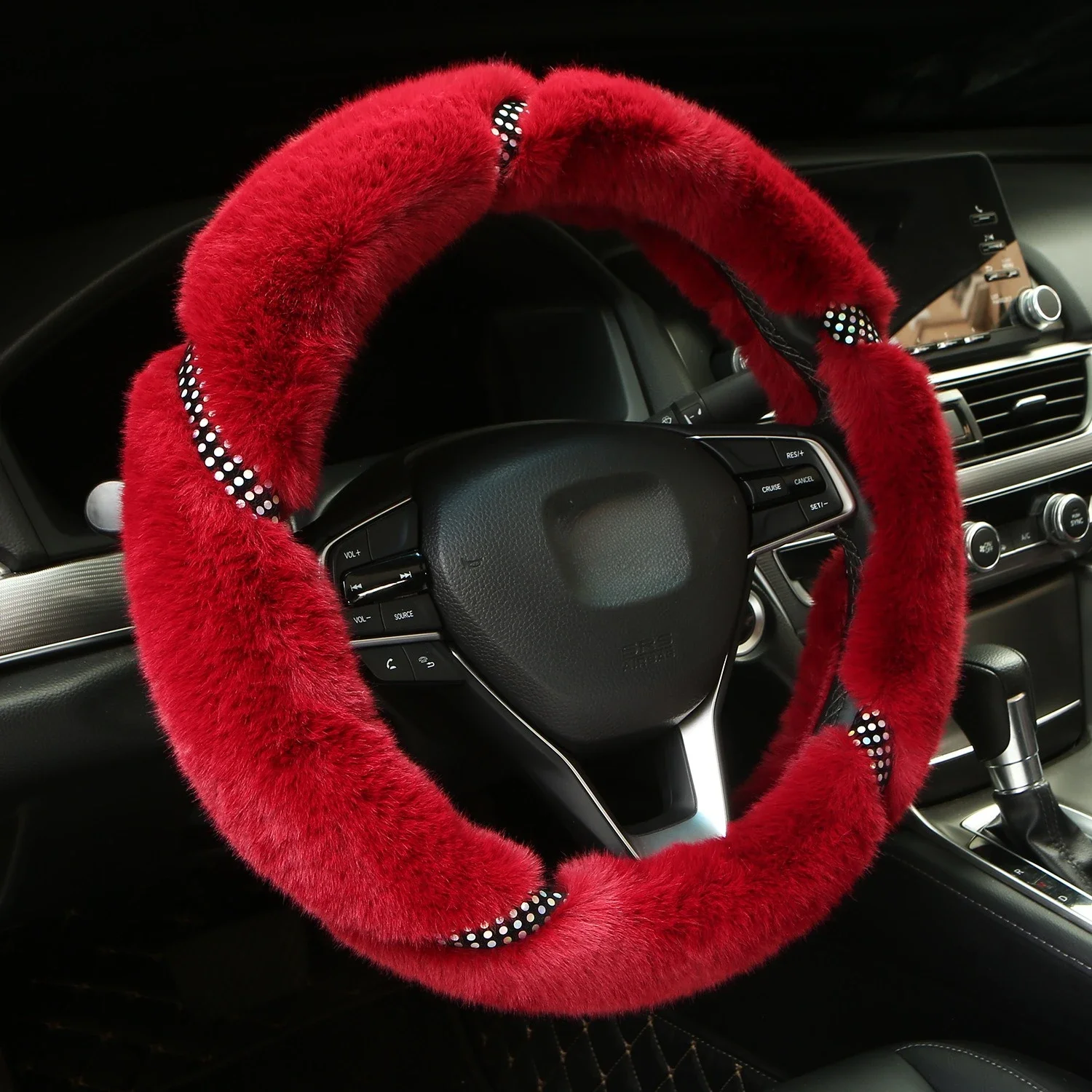 Роскошный плюшевый чехол на руль для женщин — мягкий с искусственными