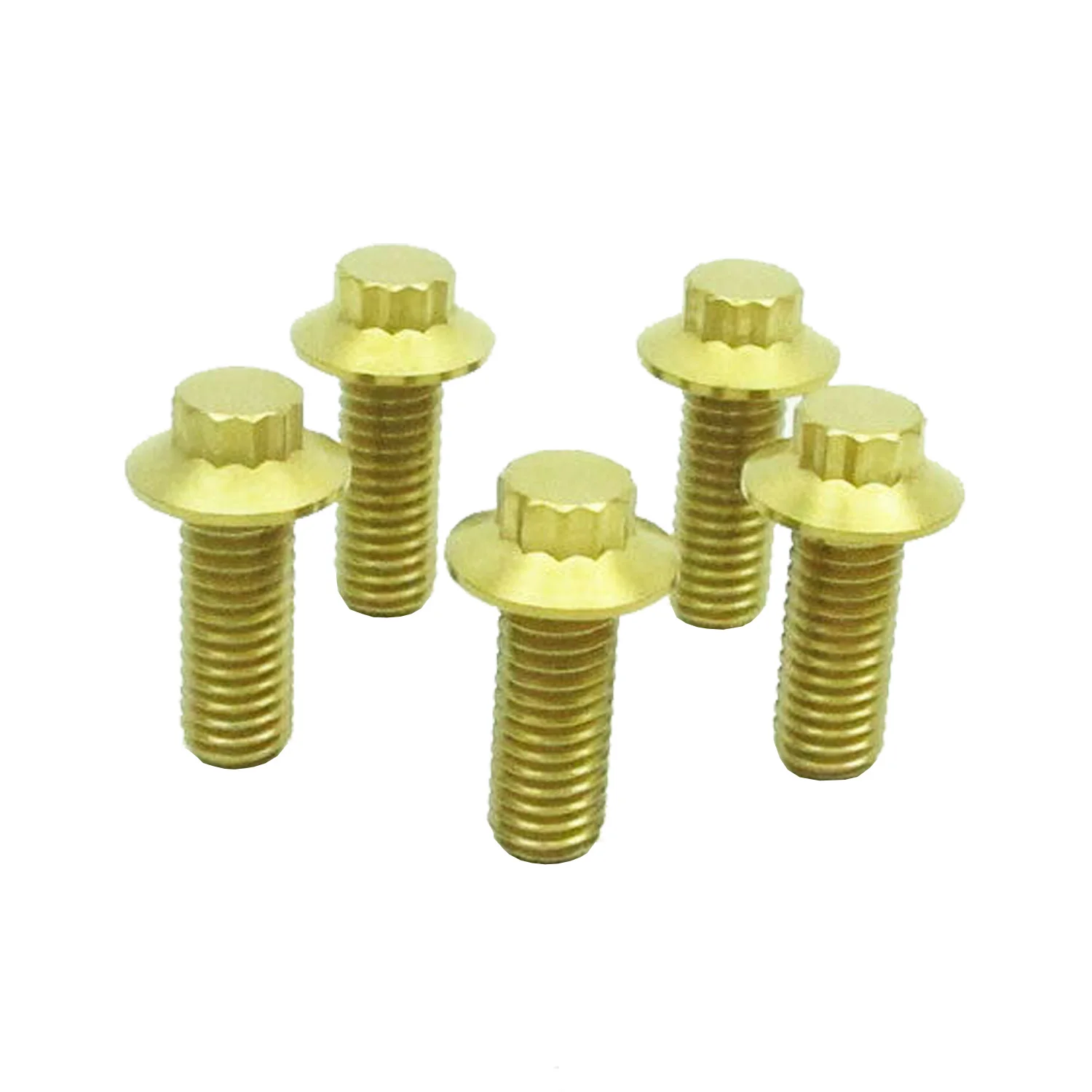 

5 PCS 3/8" Gold Titanium Mounting Screws Bolts For Harley Rear Brake Rotors