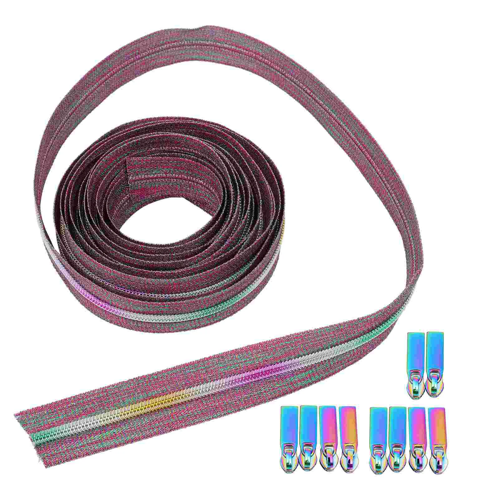 

5 Yards Zipper Head Cloth Pulls Black Luggage Coil Zippers Repair Tabs Alloy Tailor Crafts