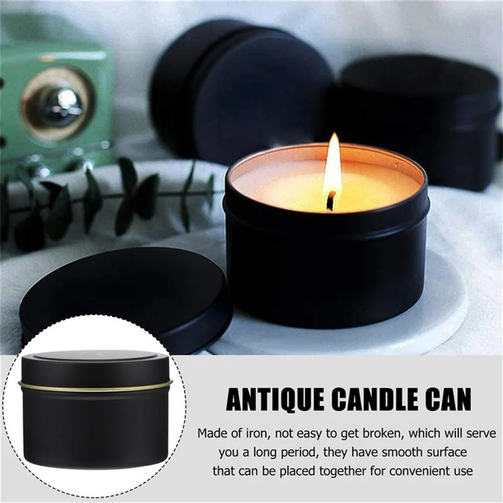 

9Pcs Candle Jars Retro Candle Making Container Round Metal Tin Box Travel Candle Storage Boxes Cosmetic Sample Organizer