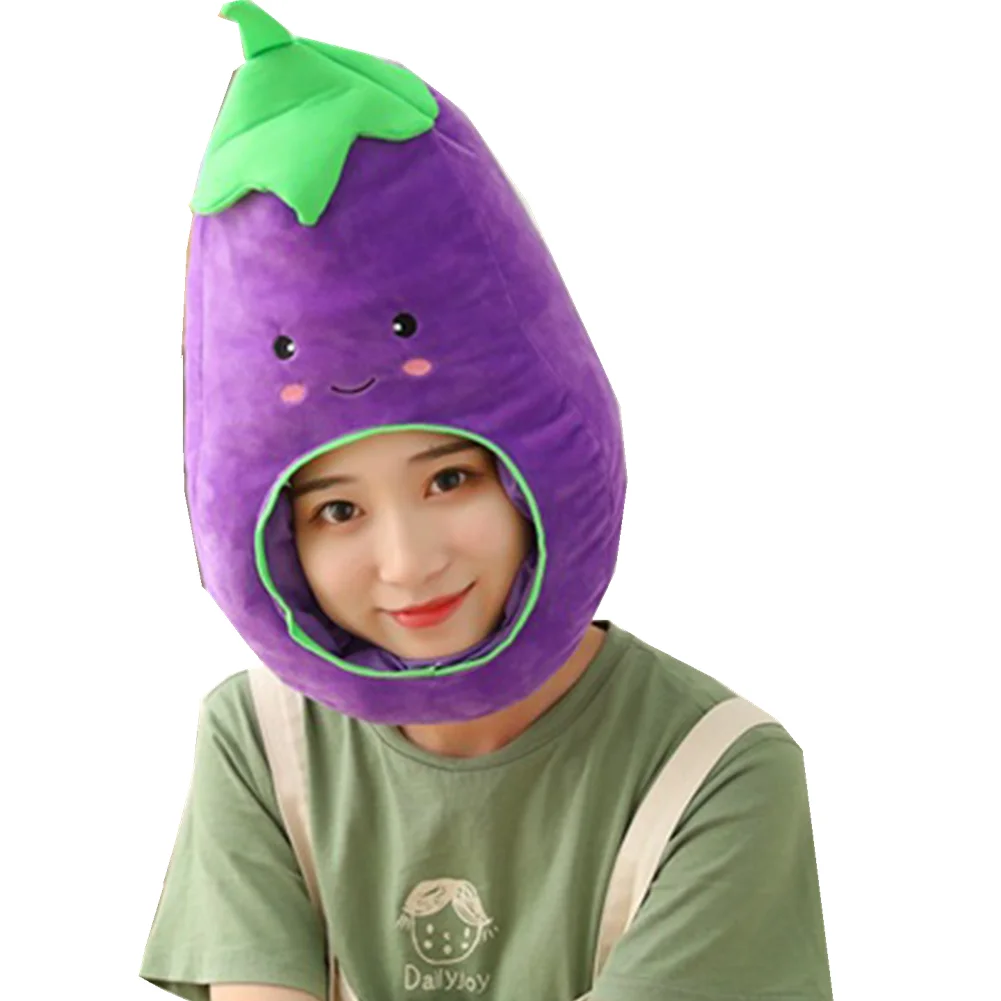 

Cactus Eggplant Watermelon Sunflower Soft Plush Doll Headgear Hat Sleeping Toy Funny Birthday Photo Props мягкие игрушки для сна