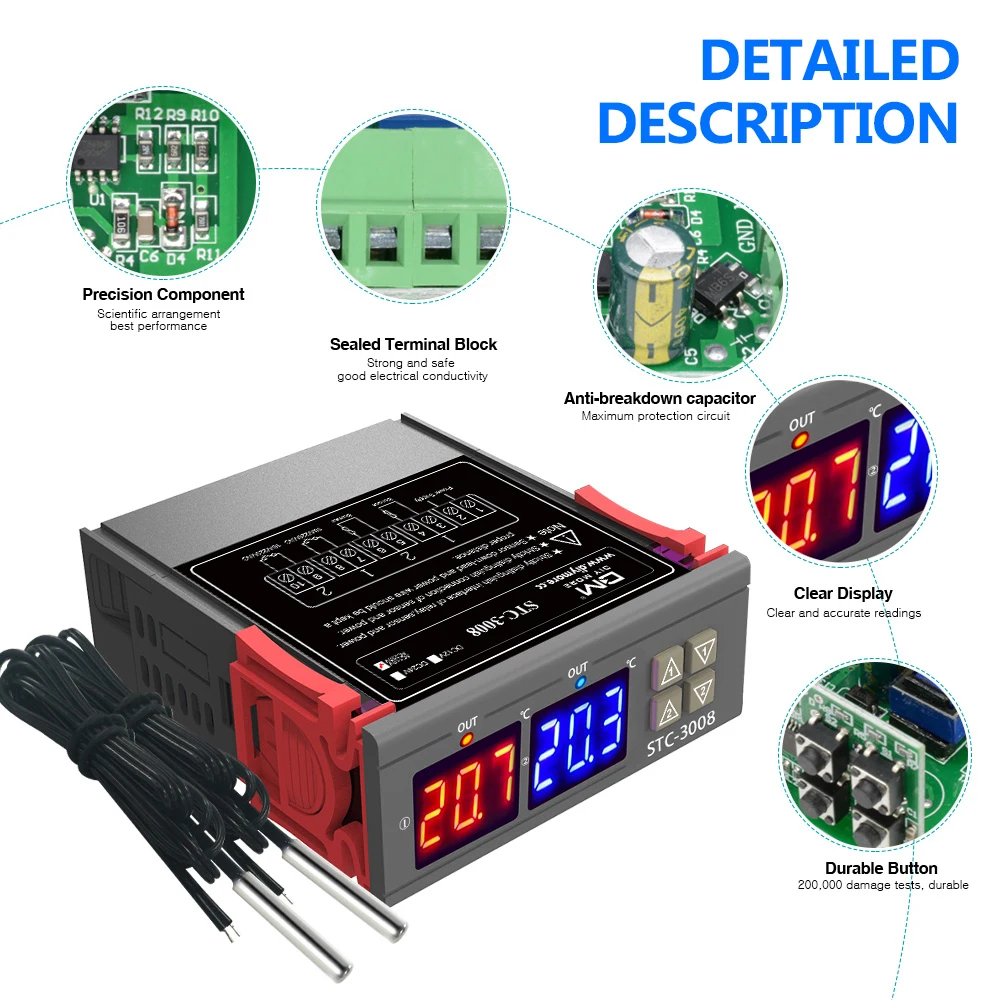 Цифровой регулятор температуры STC-3008