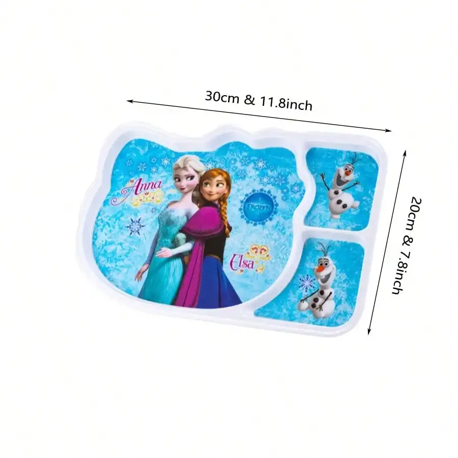 Фото Обеденные тарелки Disney с изображением принцессы Эльзы на тему «Замороженного сердца», идеально подходят для еды, портативной посуды и кемпинга, путешествий №3