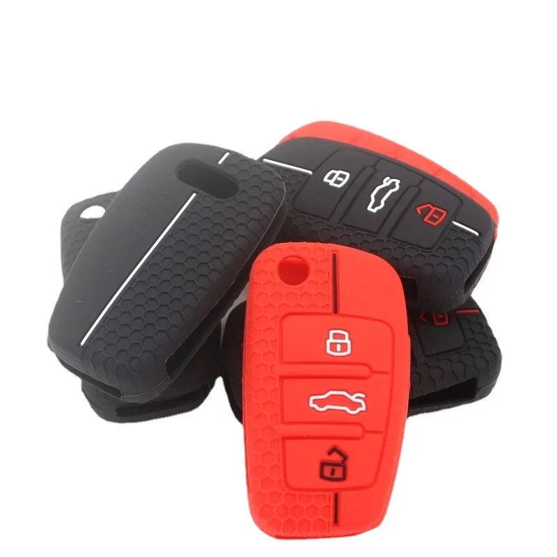 

Силиконовые чехлы для автомобильных ключей для Audi A1, A3, A6, Q2, Q3, Q7, TT, TTS, R8, S3, S6, RS3, RS6, 3 кнопки, складной чехол для телефона